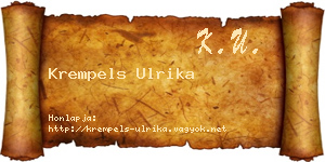 Krempels Ulrika névjegykártya
